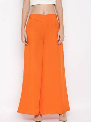 Orange Crepe Material Palazzo 2