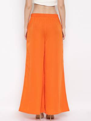 Orange Crepe Material Palazzo 3