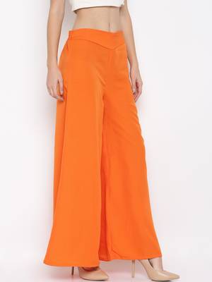 Orange Crepe Material Palazzo 4