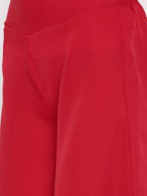 Red Crepe Material Palazzo 5