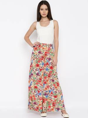 multicolor Crepe Flared Printed Palazzo 1