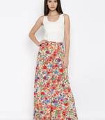 multicolor Crepe Flared Printed Palazzo
