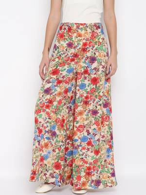 multicolor Crepe Flared Printed Palazzo 2