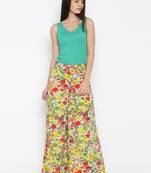 multicolor Crepe Flared Printed Palazzo
