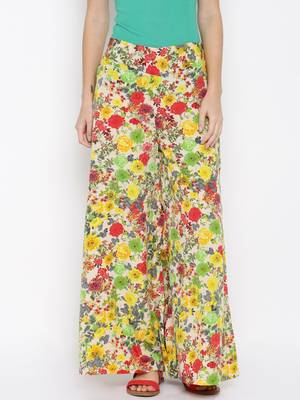 multicolor Crepe Flared Printed Palazzo 2