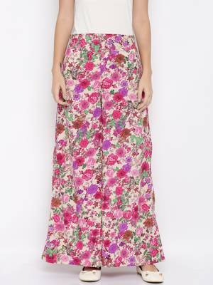 multicolor Crepe Flared Printed Palazzo 2