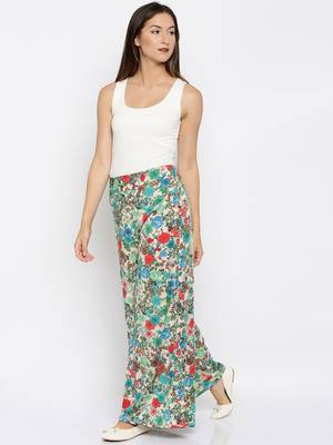 multicolor Crepe Flared Printed Palazzo 1