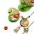 Premium Keri Shape Green Rakhi Gift Box With Peacock Motif Bhaiya Bhabhi Rakhi Set