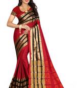 Red Woven Art Silk Saree With Blouse