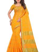 Yellow Woven Art Silk Saree With Blouse