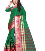 Green Woven Banarasi Art Silk Saree With Blouse
