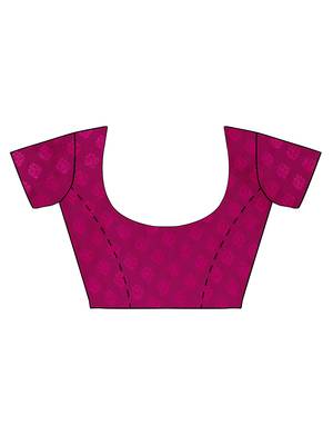 Magenta Woven Banarasi Art Silk  Saree With Blouse 4