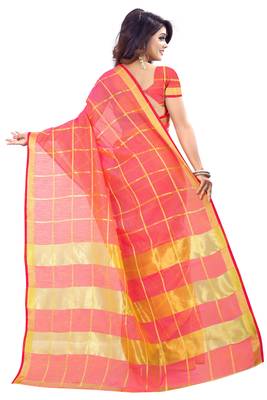 Pink Woven Art Silk Saree With Blouse 2