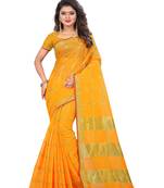 Yellow Woven Art Silk Saree With Blouse