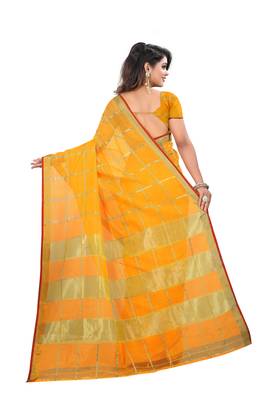 Yellow Woven Art Silk Saree With Blouse 2