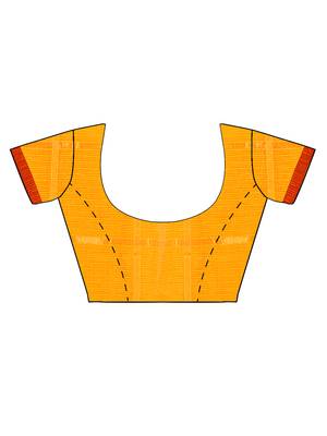 Yellow Woven Art Silk Saree With Blouse 4