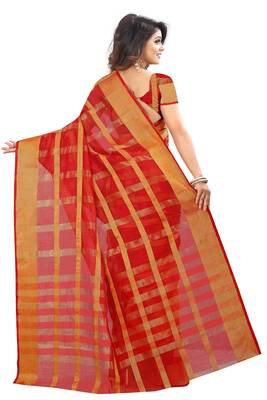 Red Woven Art Silk Saree With Blouse 2
