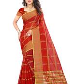 Maroon Woven Art Silk Saree With Blouse