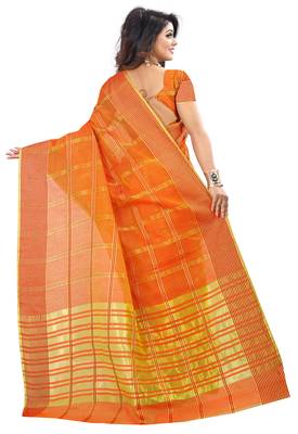 Orange Woven Art Silk Saree With Blouse 2