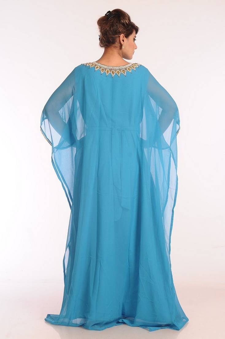 Firozy Georgette Embroidered Stitched Islamic Kaftans
