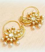 Kundan pearl golden stud Bali earring