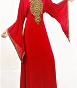 Red Georgette Embroidered Farasha