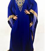 Blue Georgette Embroidered Farasha