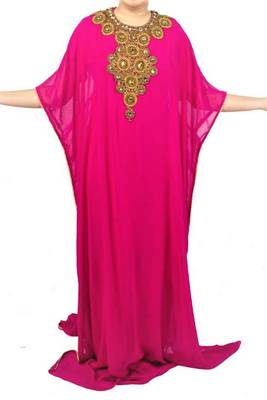 Pink Georgette Embroidered Farasha 1