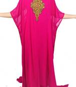 Pink Georgette Embroidered Farasha