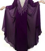 Purple Georgette Embroidered Farasha