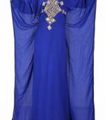 Blue Georgette Embroidered Farasha