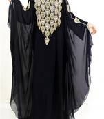 Black Georgette Embroidered Farasha