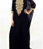 Black Georgette Embroidered Farasha