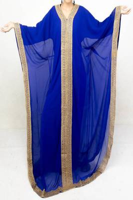 Blue Georgette Embroidered Farasha 1
