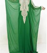 Green Georgette Embroidered Farasha