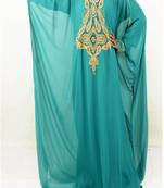 Sea Green Georgette Embroidered Farasha