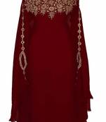 Maroon Georgette Embroidered Farasha