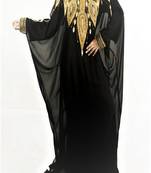 Black Georgette Embroidered Farasha