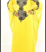 Yellow Georgette Embroidered Farasha