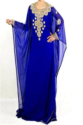 Blue Georgette Embroidered Farasha 1