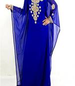 Blue Georgette Embroidered Farasha