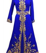Blue Georgette Embroidered Islamic Kaftans
