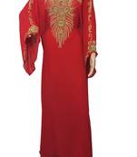 Red Georgette Embroidered Farasha