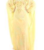 Beige Georgette Embroidered Farasha