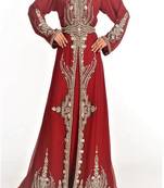 Red Georgette Embroidered Islamic Kaftans