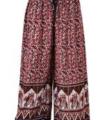 Red Jaipuri Printed Cotton Palazzo