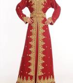 Maroon Georgette Embroidered Islamic Kaftans