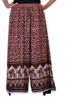Red Jaipuri Printed Cotton Palazzo