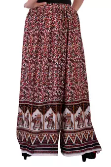 Red Jaipuri Printed Cotton Palazzo