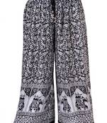 Black Jaipuri Printed Cotton Palazzo